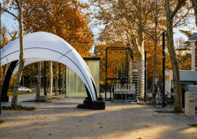 Toile holographique 360° installée pour Toulouse Métropole